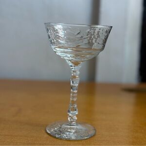 Vintage Libby rock sharpe grapes, clear, etched cocktail glass‎